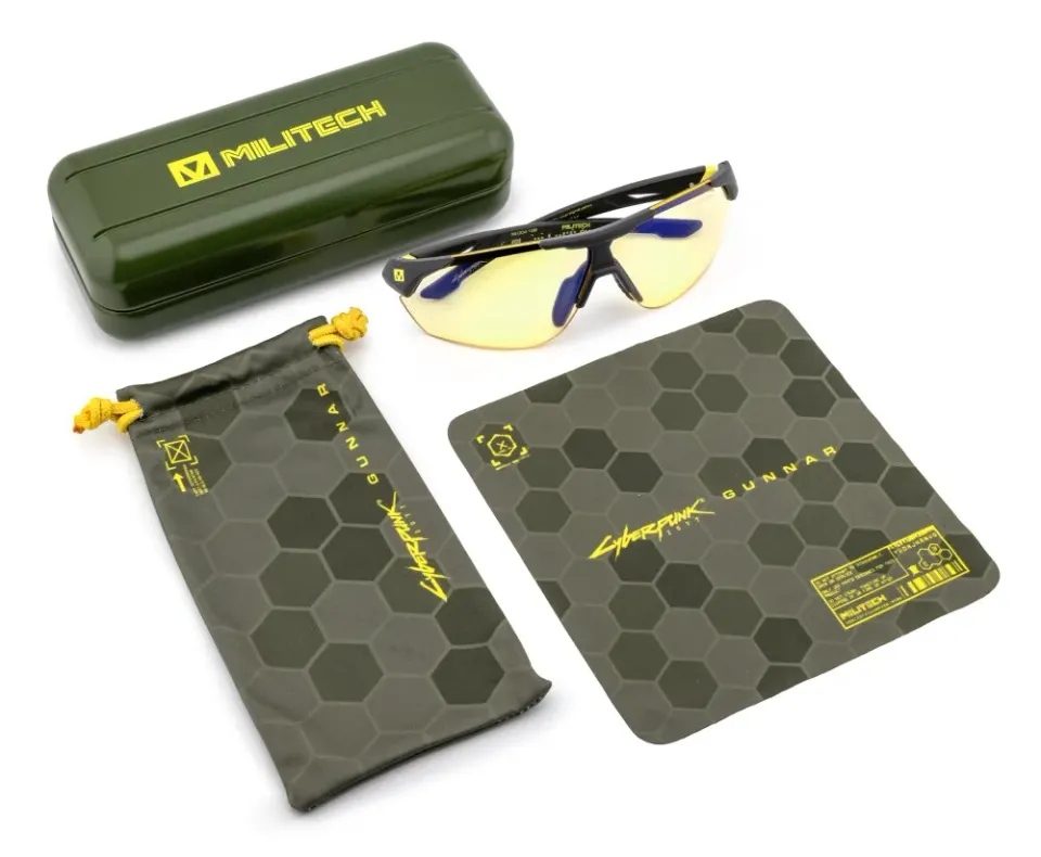 GUNNAR kancelářske/herní brýle CYBERPUNK MILITECH ONYX SIGNAL YELLOW* jantarová* BLF 65* GUNNAR Focus