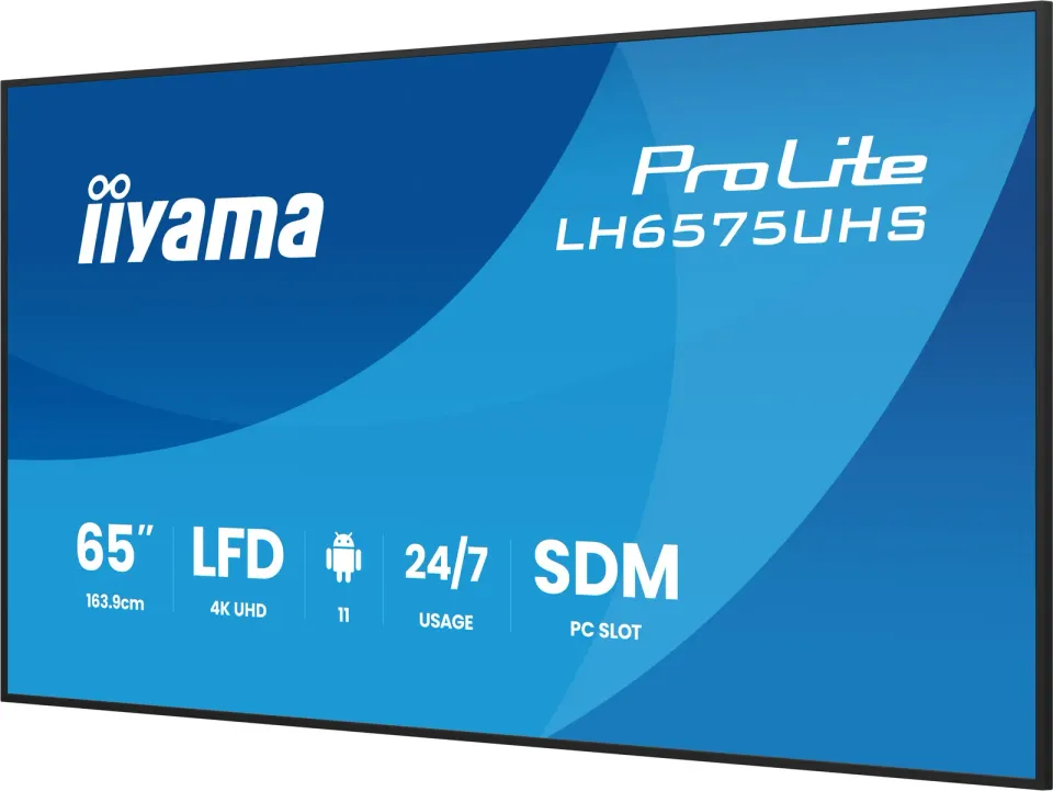 65" iiyama LH6575UHS-B2AG: IPS,4K UHD,Android,24/7