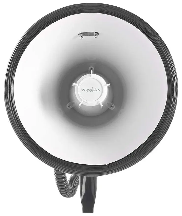 NEDIS megafon/ BT/ rozsah 1500m/ hlasitost 120dB/ odnímatelný mikrofon/ vestavěná siréna/ ramenní popruh/ čer...