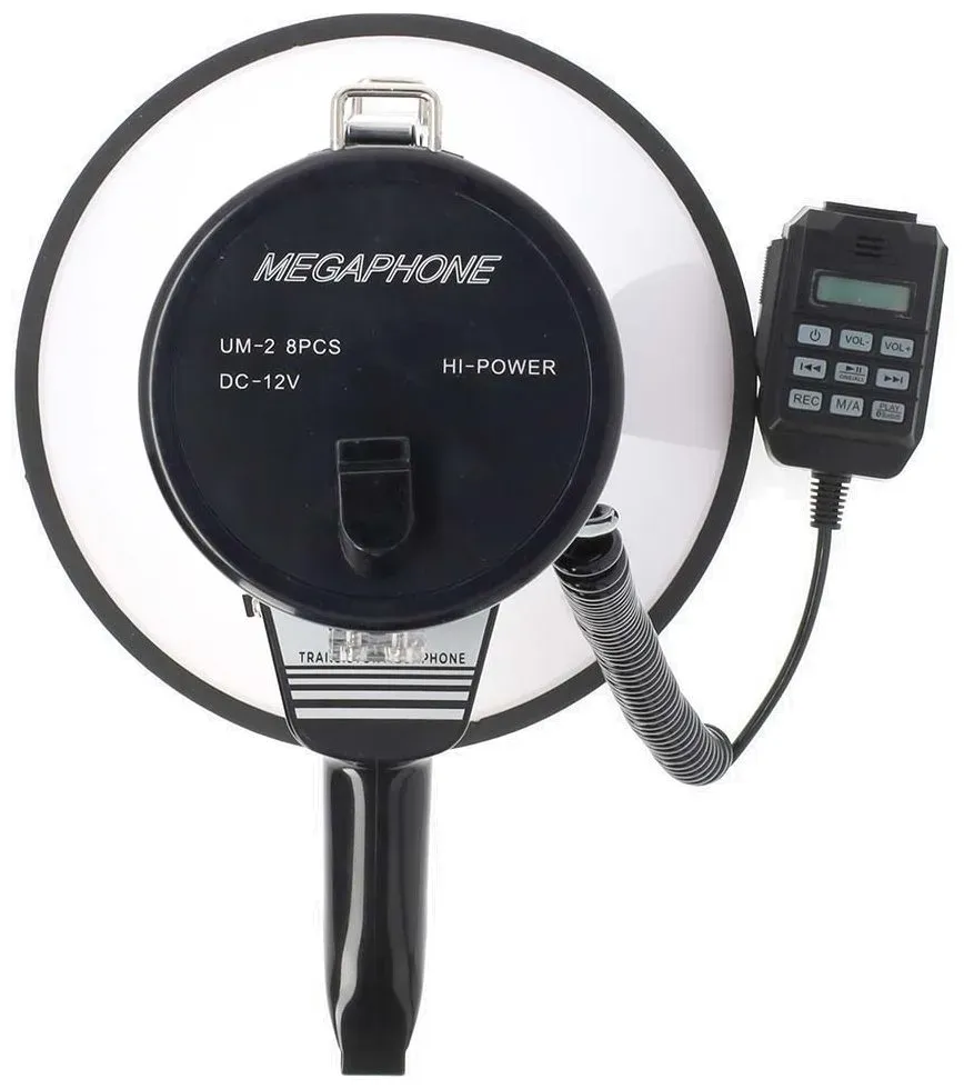 NEDIS megafon/ BT/ rozsah 1500m/ hlasitost 120dB/ odnímatelný mikrofon/ vestavěná siréna/ ramenní popruh/ čer...