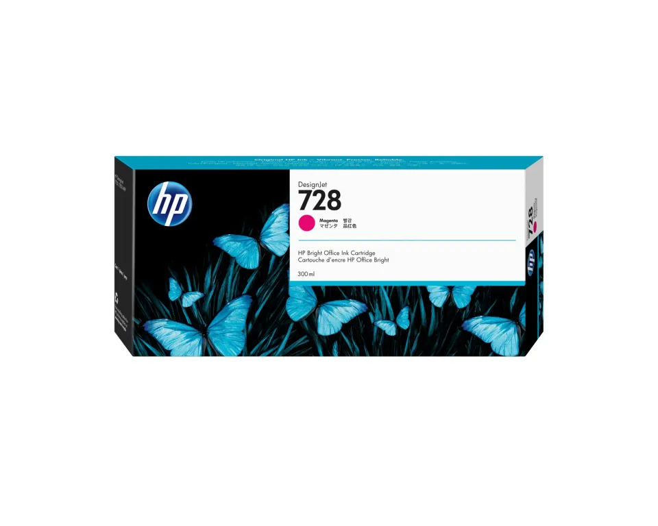 HP F9K16A náplň č.728 purpurová velká 300ml magenta (designjet T830, T730)