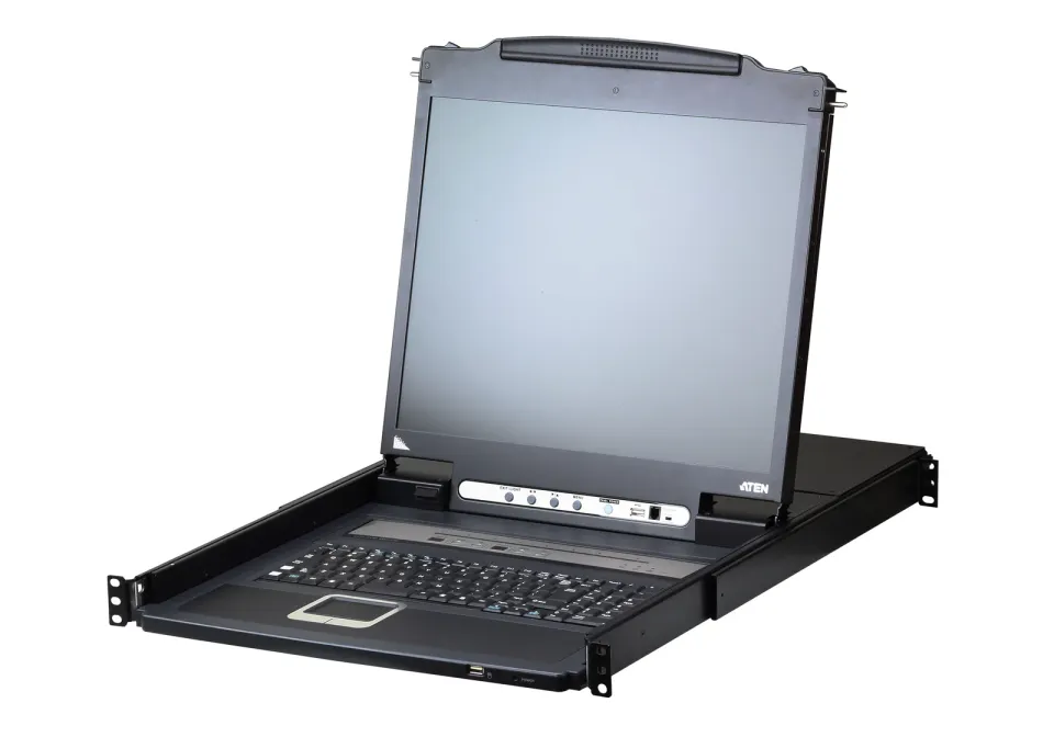 ATEN CL5708IN 8-Port PS/2-USB VGA 19" LCD KVM over IP Switch with Daisy-Chain Po