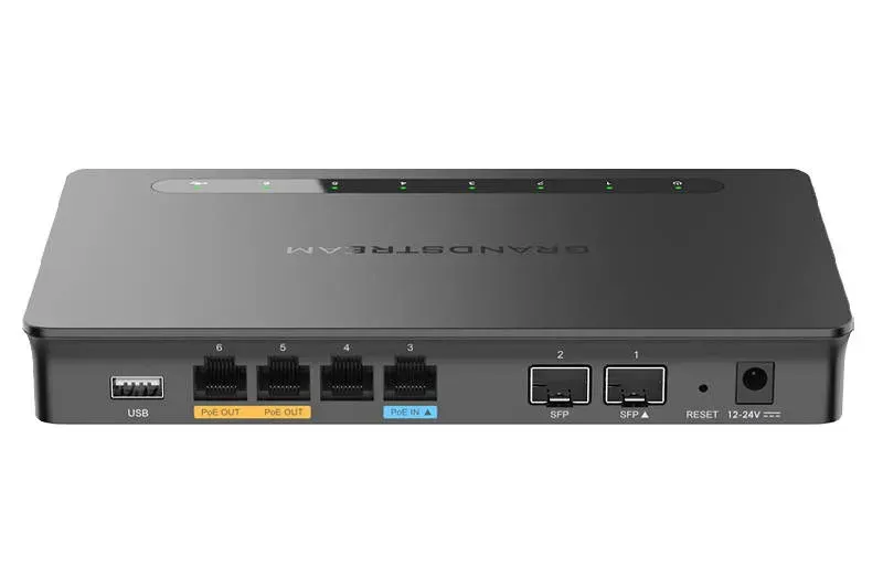Grandstream GWN7002 VPN router 2 SFP, 4 Gb porty / 1 PoE in, 2 PoE out