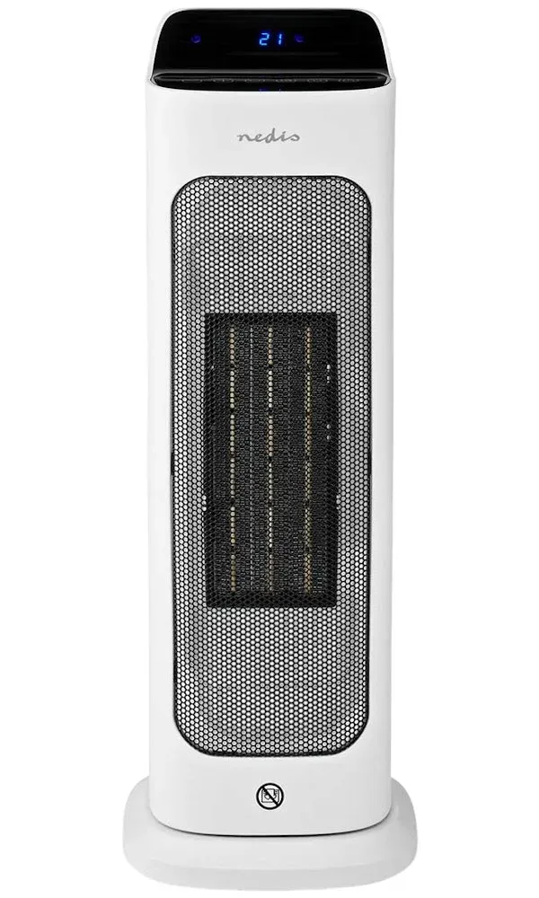 NEDIS Wi-Fi chytrý horkovzdušný ventilátor/ 2000 W/ 2 nastavení teploty/ rotace/ displej/ 10 - 49 °C/ bílý