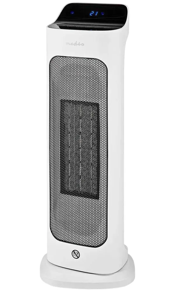 NEDIS Wi-Fi chytrý horkovzdušný ventilátor/ 2000 W/ 2 nastavení teploty/ rotace/ displej/ 10 - 49 °C/ bílý
