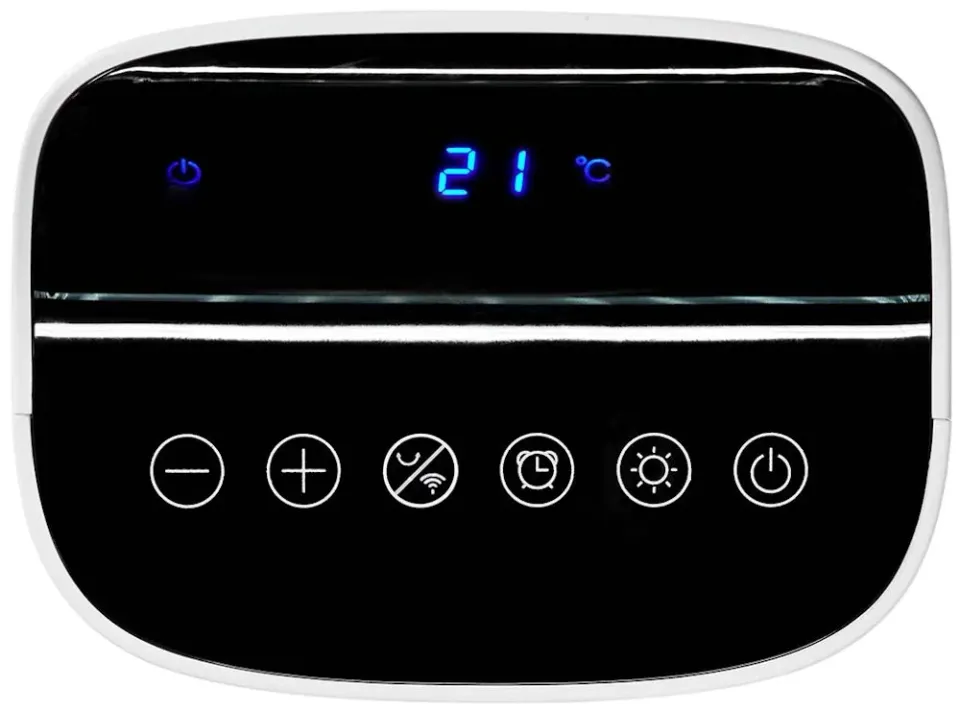 NEDIS Wi-Fi chytrý horkovzdušný ventilátor/ 2000 W/ 2 nastavení teploty/ rotace/ displej/ 10 - 49 °C/ bílý