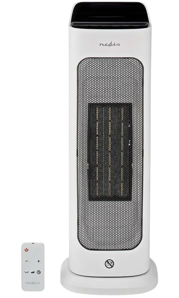 NEDIS Wi-Fi chytrý horkovzdušný ventilátor/ 2000 W/ 2 nastavení teploty/ rotace/ displej/ 10 - 49 °C/ bílý