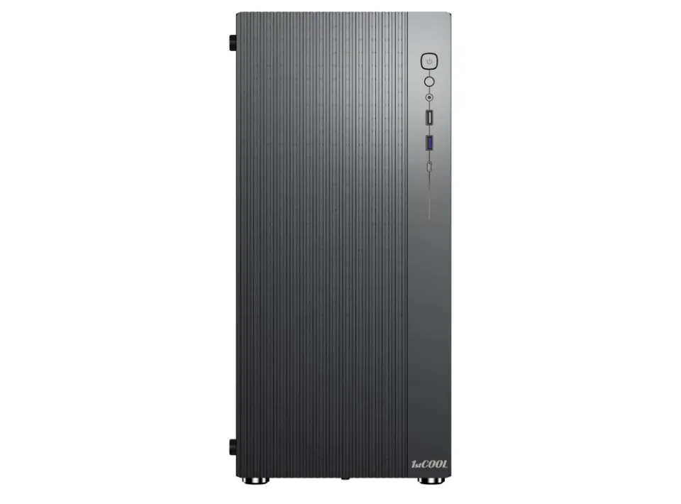 1stCOOL Middle Tower GAMER 4, ATX black černý, bez zdroje, fulltower ATX (USB3+ Audio+ Transparentní bočnice) (PC case)