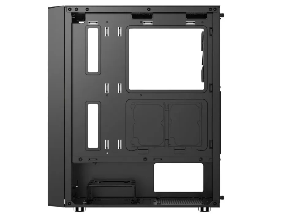 1stCOOL Middle Tower GAMER 4, ATX black černý, bez zdroje, fulltower ATX (USB3+ Audio+ Transparentní bočnice) (PC case)