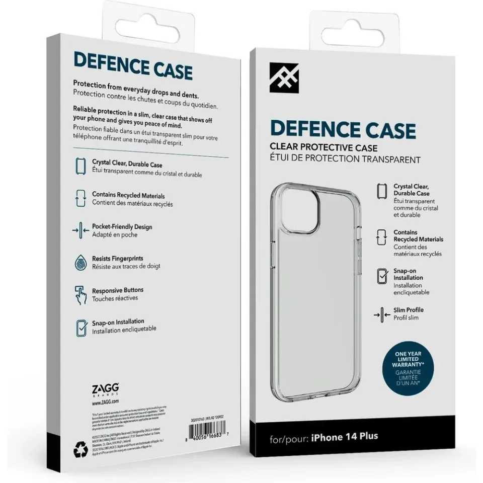 ZAGG Kryt Defence iPhone 14 Plus - průhledný