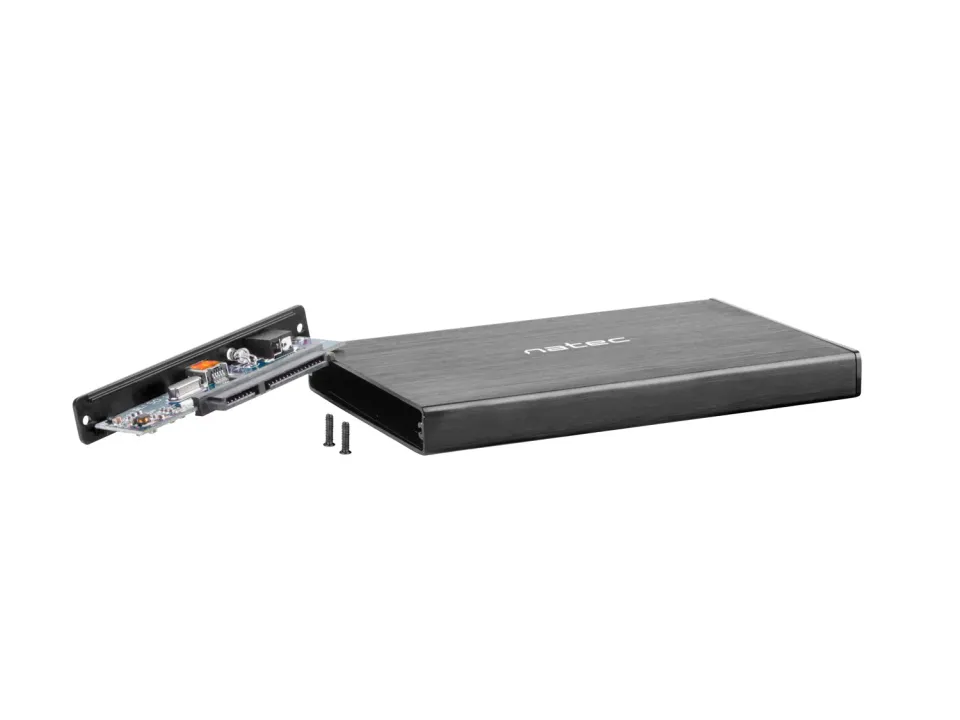 Externí box pro HDD 2,5" USB 3.0 Natec Rhino Go, černý, hliníkové tělo