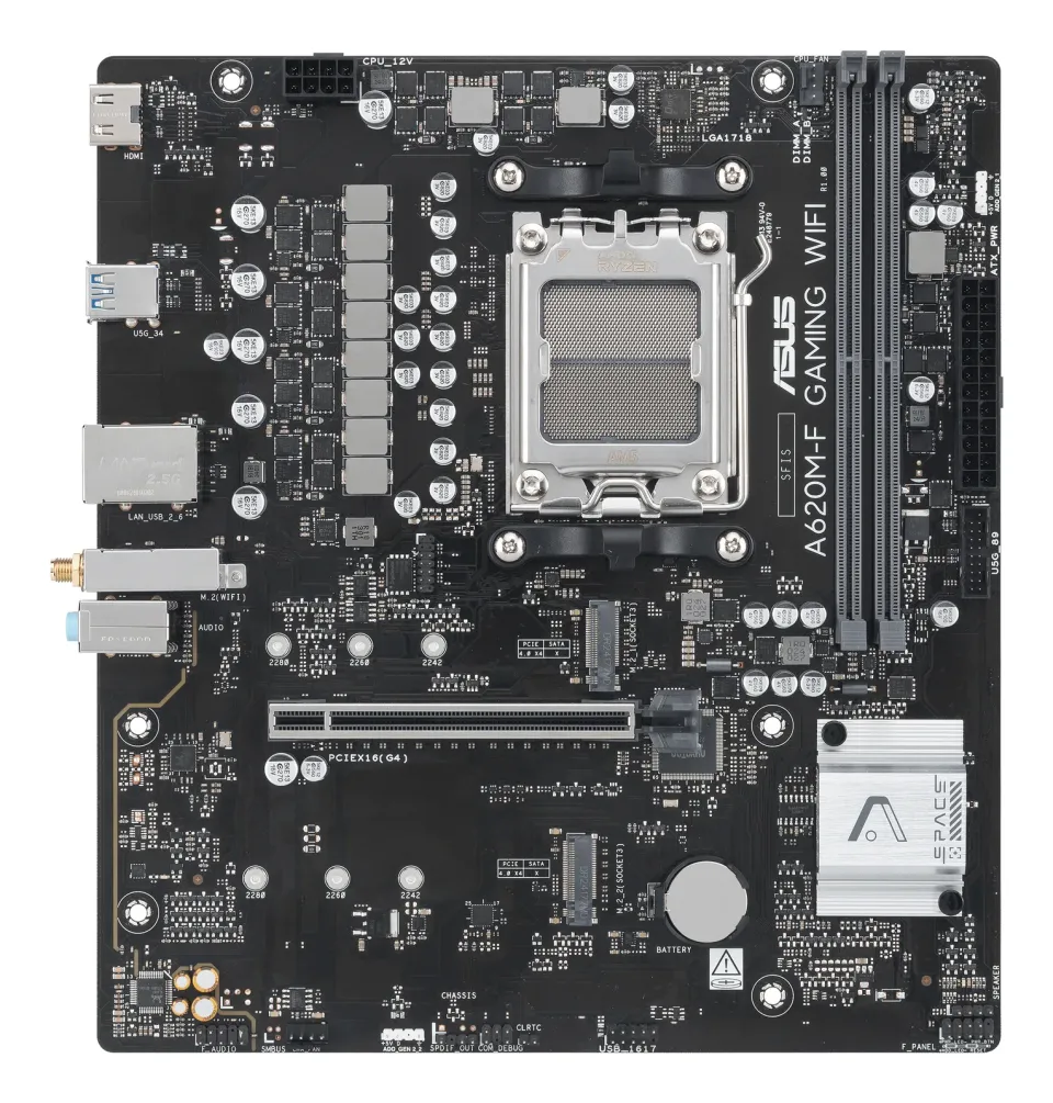 ASUS MB Sc AM5 A620M-F GAMING WIFI, AMD A620, 2xDDR5, 1xHDMI, mATX