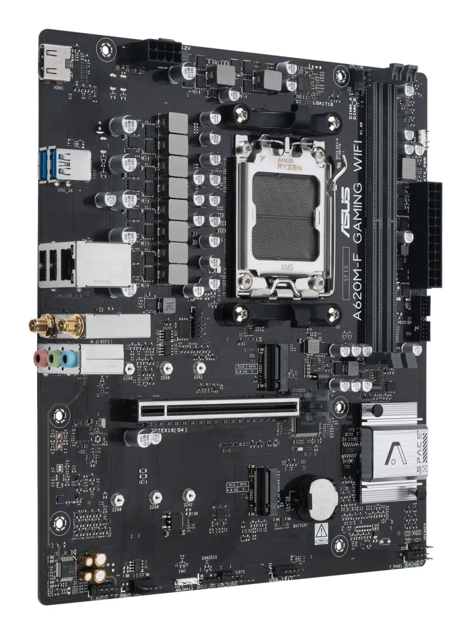 ASUS MB Sc AM5 A620M-F GAMING WIFI, AMD A620, 2xDDR5, 1xHDMI, mATX
