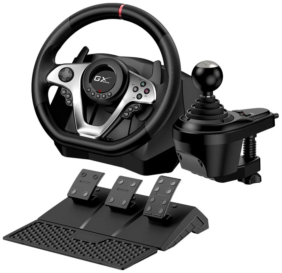 OPRAVENÉ - GENIUS GX Gaming volant SpeedMaster X1/ drátový/ USB/ 900° rotace/vibrační/pedály/řadící páka/ pro...