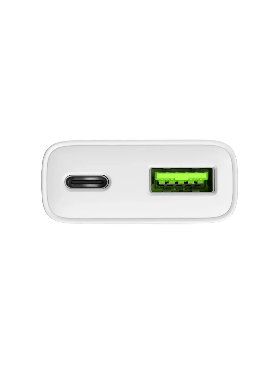 Univerzální USB nabíječka Natec RIBERA GaN SLIM, 20 W, 1X USB-A + 1X USB-C, Bílá