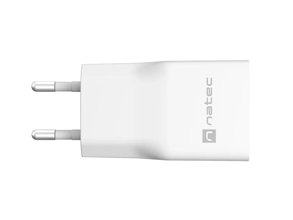 Univerzální USB nabíječka Natec RIBERA GaN SLIM, 20 W, 1X USB-A + 1X USB-C, Bílá