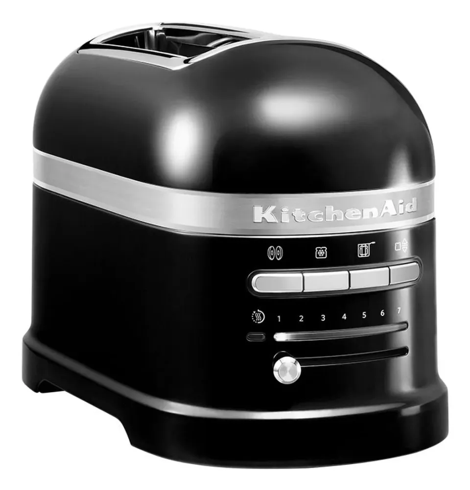 KitchenAid Artisan 5KMT2204EOB toustovač lesklá černá, 2 topinky, auto senzor, 7 stupňů, bagel, rozmrazování