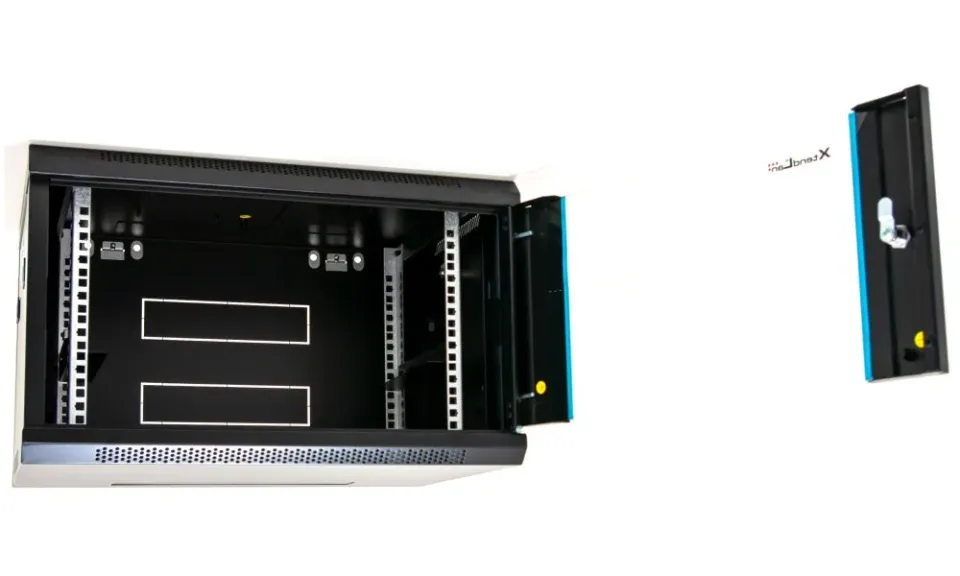 XtendLan 19" nástěnný rozvaděč 6U 600x450, nosnost 60 kg, skleněné dveře, svařovaný, černý