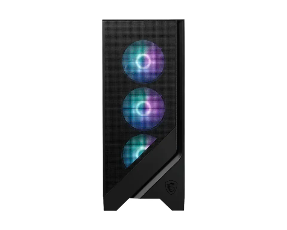 MSI skříň MAG FORGE 320R AIRFLOW/ bez zdroje/ levé temperované sklo/ 4x 120 mm A-RGB fan/ 2x USB3.2/ černá