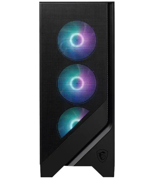 MSI skříň MAG FORGE 320R AIRFLOW/ bez zdroje/ levé temperované sklo/ 4x 120 mm A-RGB fan/ 2x USB3.2/ černá