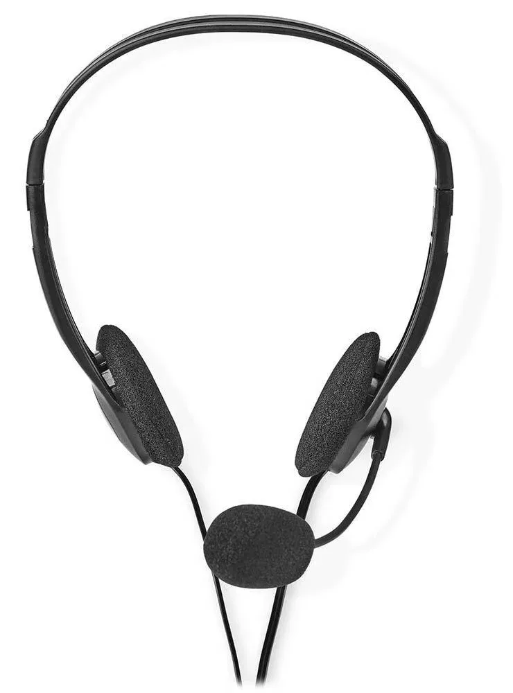 Nedis CHST100BK - PC sluchátka| Na Uši | Stereo | 2x 3.5 mm | Sklopný Mikrofon |
