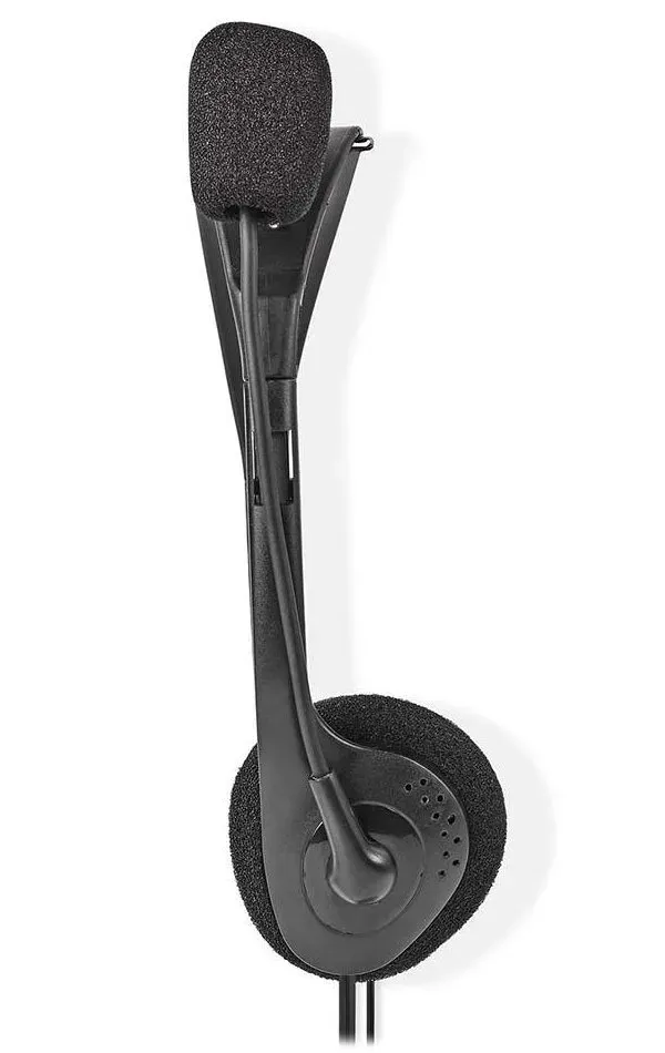 Nedis CHST100BK - PC sluchátka| Na Uši | Stereo | 2x 3.5 mm | Sklopný Mikrofon |