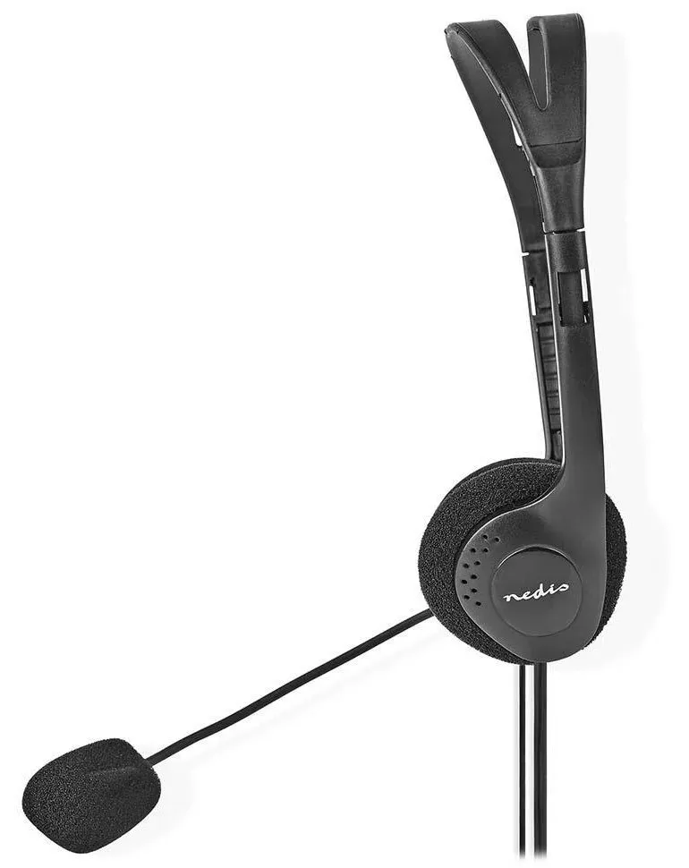 Nedis CHST100BK - PC sluchátka| Na Uši | Stereo | 2x 3.5 mm | Sklopný Mikrofon |