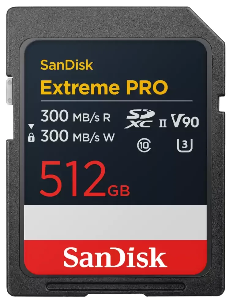 SanDisk Extreme PRO, 512GB SD UHS-II (V90)