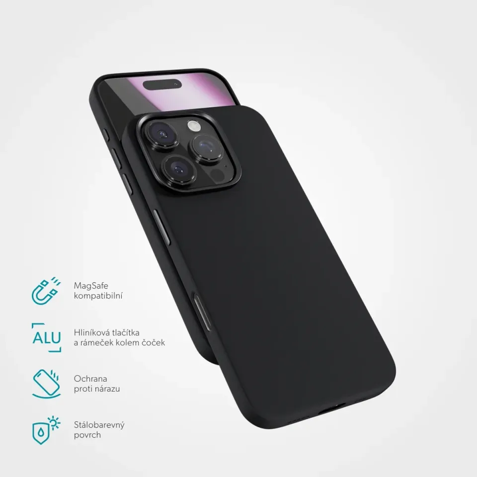 Epico Mag+ Silicone Pro kryt iP. 16 Pro Max - černý