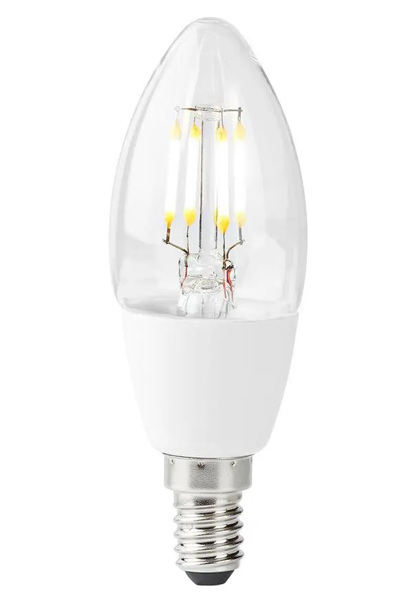 NEDIS Wi-Fi chytrá LED žárovka s vláknem/ E14/ svíčka/ 5W/ 230V/ 400lm/ 2700K/ teplá bílá/ stmívatelná/ čirá