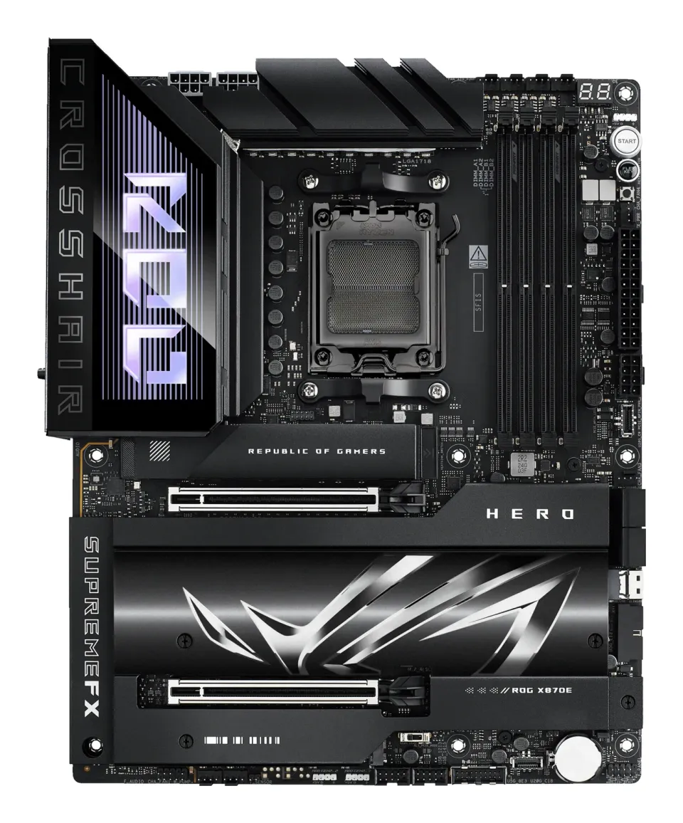 ASUS MB Sc AM5 ROG CROSSHAIR X870E HERO, AMD X870, 4xDDR5, 1xHDMI, 2xUSB4, WiFi