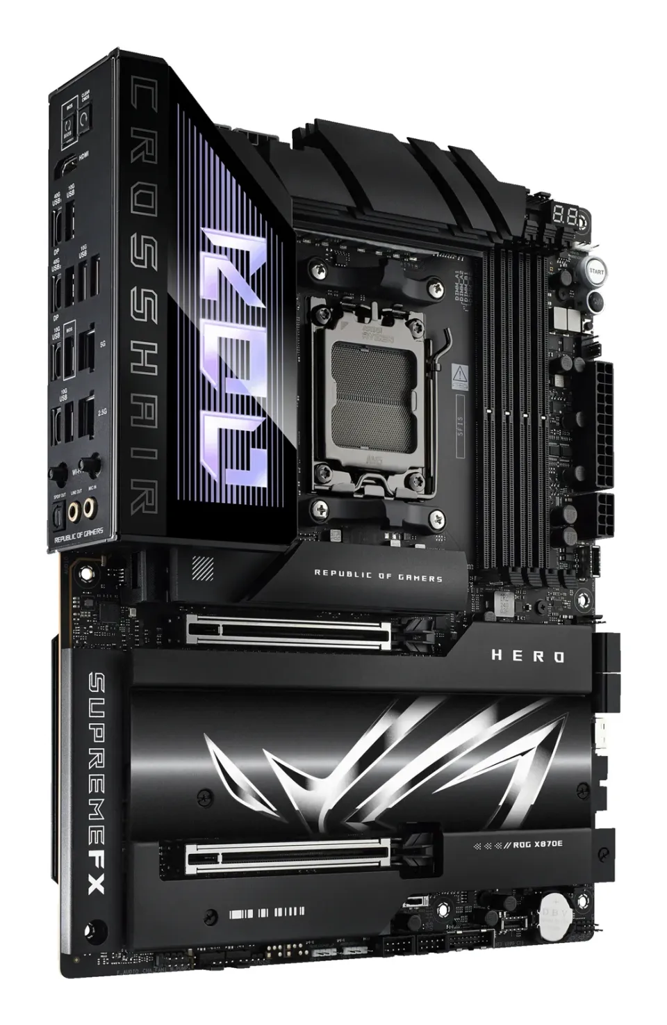 ASUS MB Sc AM5 ROG CROSSHAIR X870E HERO, AMD X870, 4xDDR5, 1xHDMI, 2xUSB4, WiFi