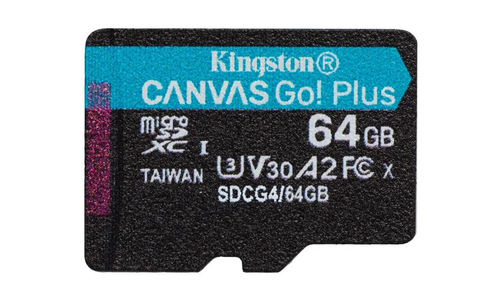 KINGSTON 64GB microSDXC Canvas Go Plus Gen4 200MB/s A2 U3 V30 Card + Adapter