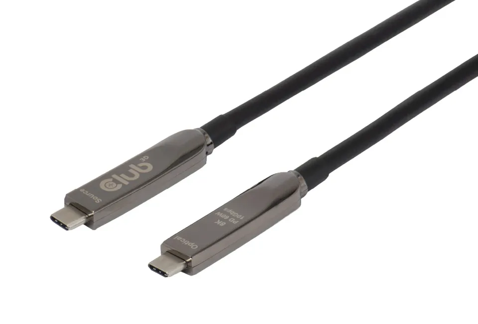 Club3D Kabel USB-C, 10 Gbps, 4K120Hz, 8K60Hz, 60W, Bi-directional, 15m, černá