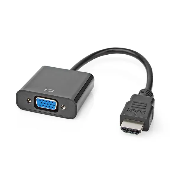 Nedis CCGB34900BK02 - HDMI – VGA Kabel | Konektor HDMI - VGA Zásuvka + 3,5mm výs