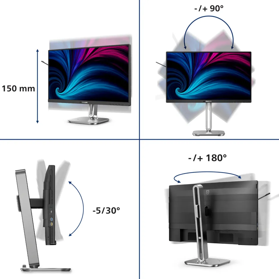 Philips LCD 24B2U4301 23,8" IPS/1920x1080@120Hz/4ms/300cd/HDMI/DP/4xUSB/USB-C do