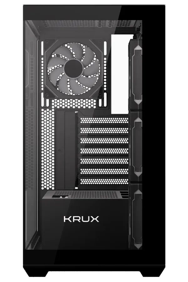 Krux skříň Exo / ATX / 4x120mm RBG fan / 2xUSB 2.0 / USB-C / tvrzené sklo / černá