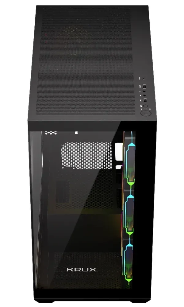 Krux skříň Exo / ATX / 4x120mm RBG fan / 2xUSB 2.0 / USB-C / tvrzené sklo / černá
