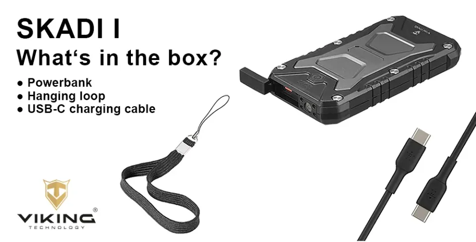 Viking outdoorová powerbanka SKADI I, 10000 mAh, bezdrátové nabíjení
