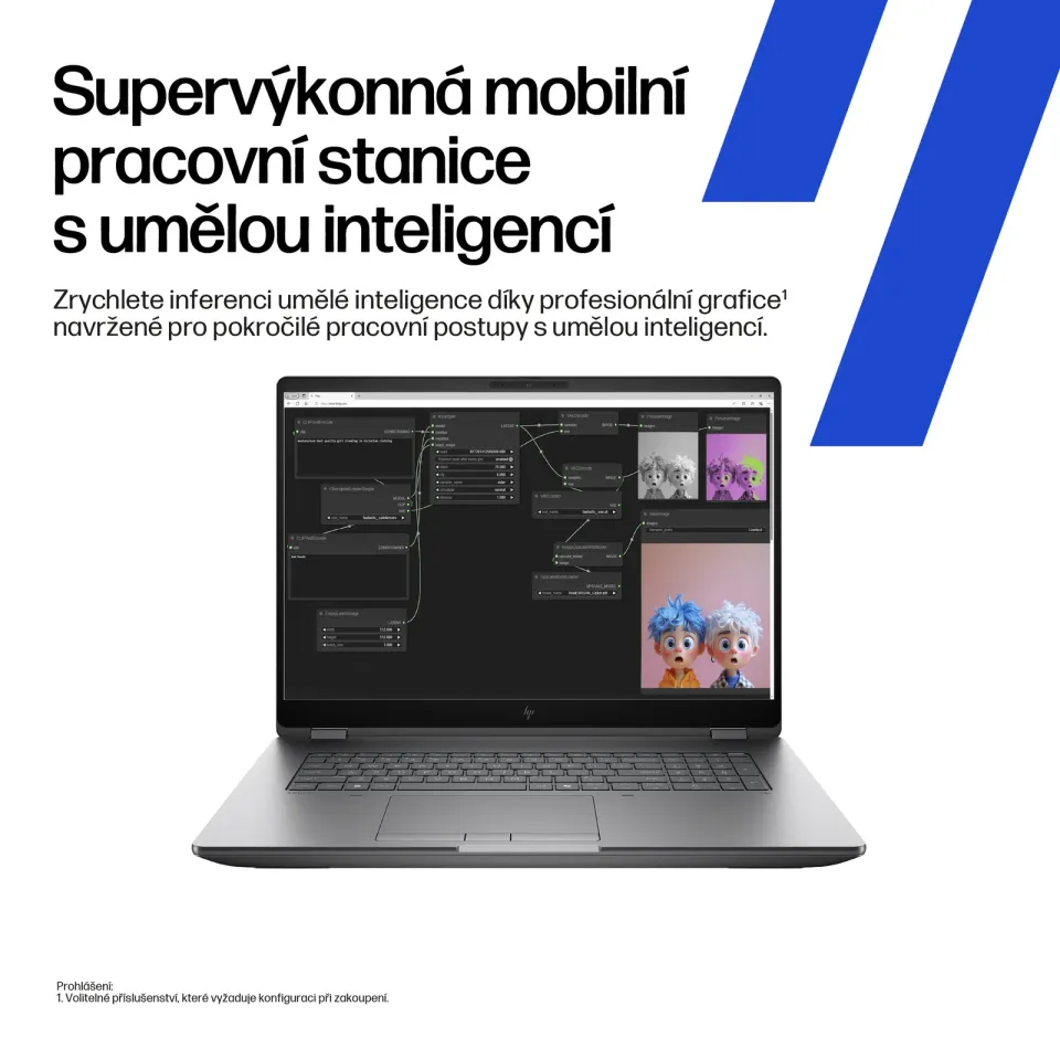 HP NTB Zbook Fury 18 G1i Ultra 7 255HX, RTX PRO 1000 8GB Bl, 1x32GB,1TGB,WQXGA 500n,WiFi7,BT,NFC,FpS,SCR,Win11Pro,3y pur