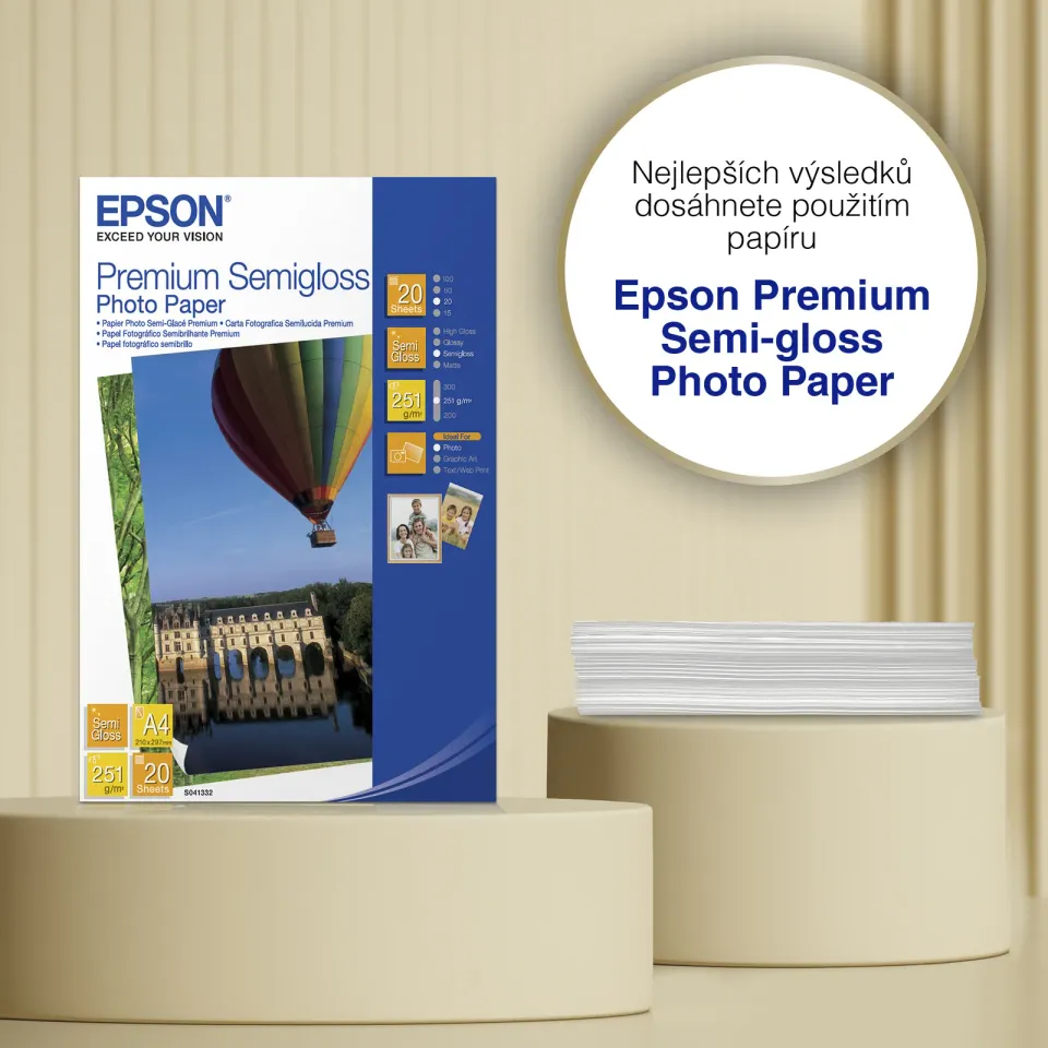 EPSON paper A4 - 251g/m2 - 20sheets - photo premium semigloss