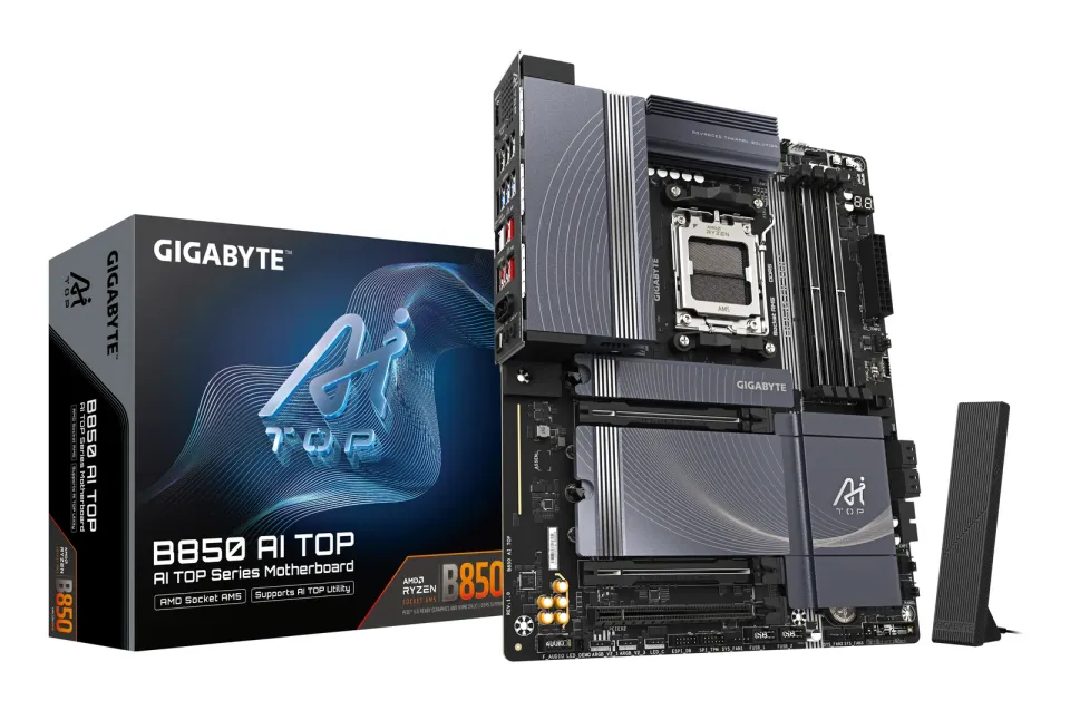GIGABYTE MB Sc AM5 B850 AI TOP, AMD B850, 4xDDR5, 1xUSB4, 1xHDMI, WI-FI, ATX
