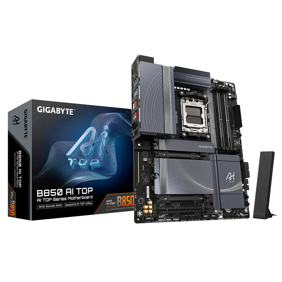 GIGABYTE MB Sc AM5 B850 AI TOP, AMD B850, 4xDDR5, 1xUSB4, 1xHDMI, WI-FI, ATX
