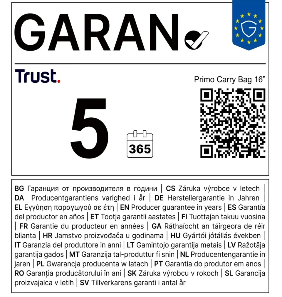 TRUST Brašna na notebook 16" PRIMO