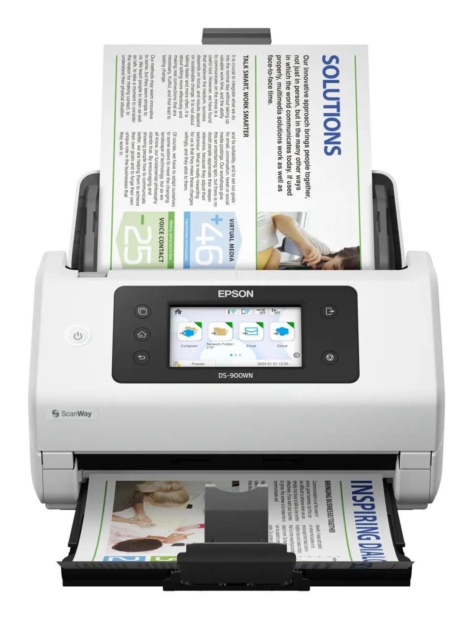 EPSON skener WorkForce DS-900WN - A4/70 str./min/600x600dpi/USB3.0/DADF/LAN/Wi-F