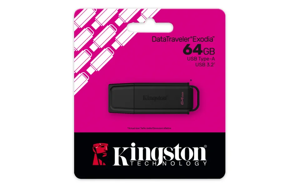 KINGSTON 64GB Portable USB 3.2 Gen 1 DataTraveler Exodia Black GEN2