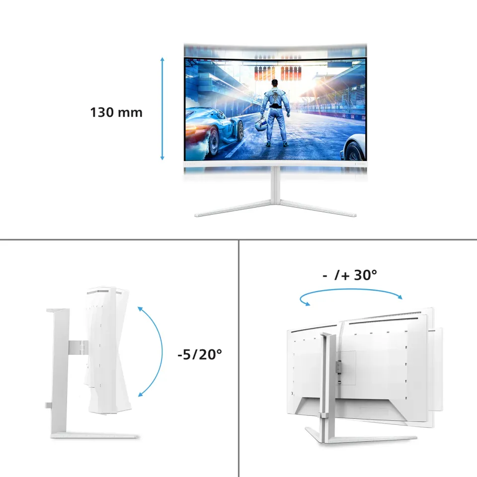 Philips Evnia/32M2C5501/31,5"/VA/QHD/180Hz/1ms/White/3R