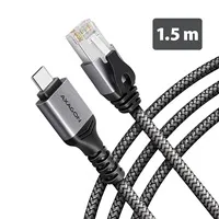 AXAGON ADE-CM15, USB-C Gigabit Ethernet adaptér s integrovaným síťovým CAT6 kabelem RJ-45 (1,5m)