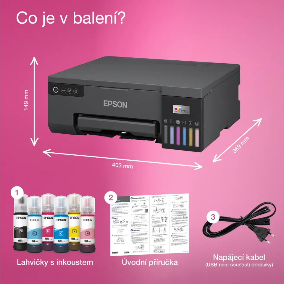 EPSON L8050 - A4/22ppm/6ink/potiskDVD/Wi-Fi/CISS