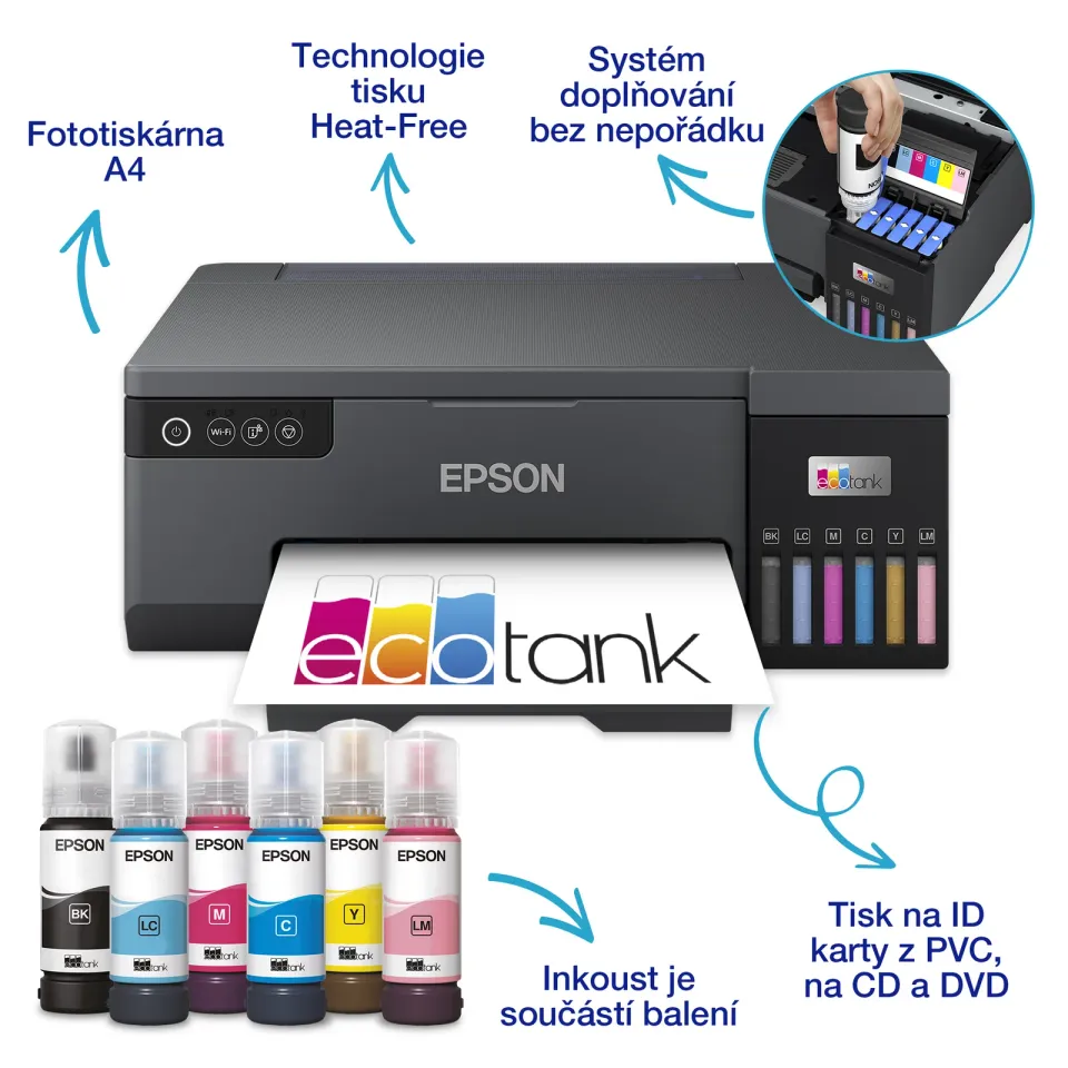 EPSON L8050 - A4/22ppm/6ink/potiskDVD/Wi-Fi/CISS